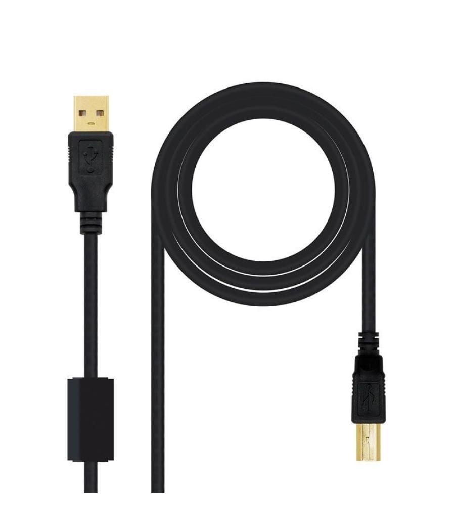 Cable usb 2.0 impresora nanocable 10.01.1202/ usb tipo-b macho - usb macho / 2m/ negro