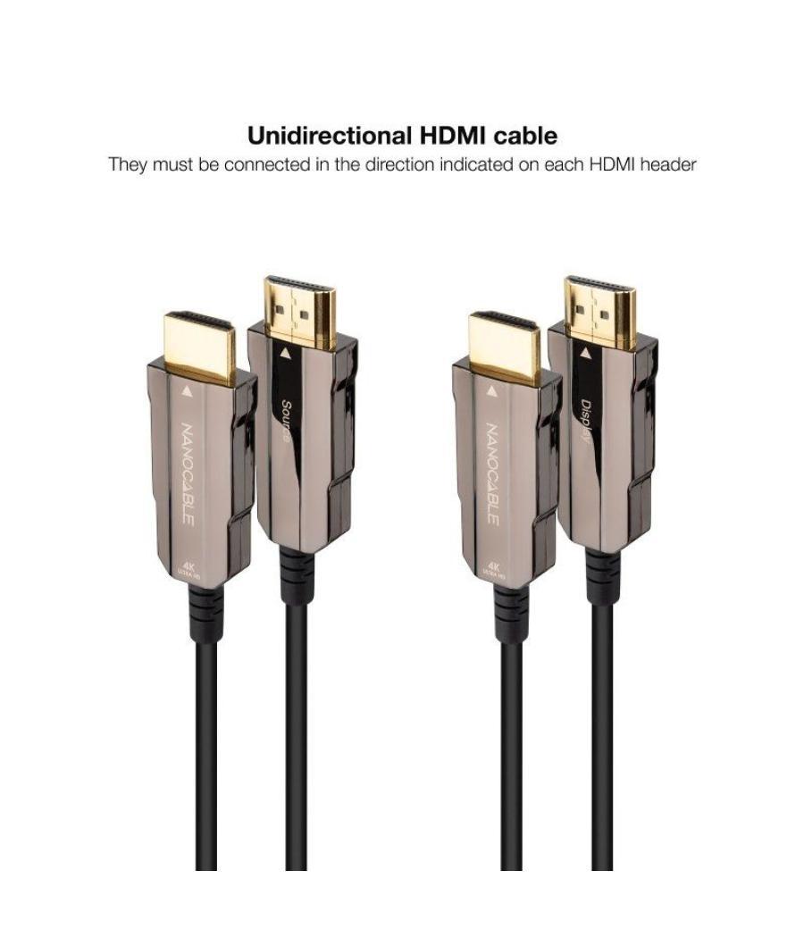 Cable hdmi 2.0 4k nanocable 10.15.2010/ hdmi macho - hdmi macho/ 10m/ negro