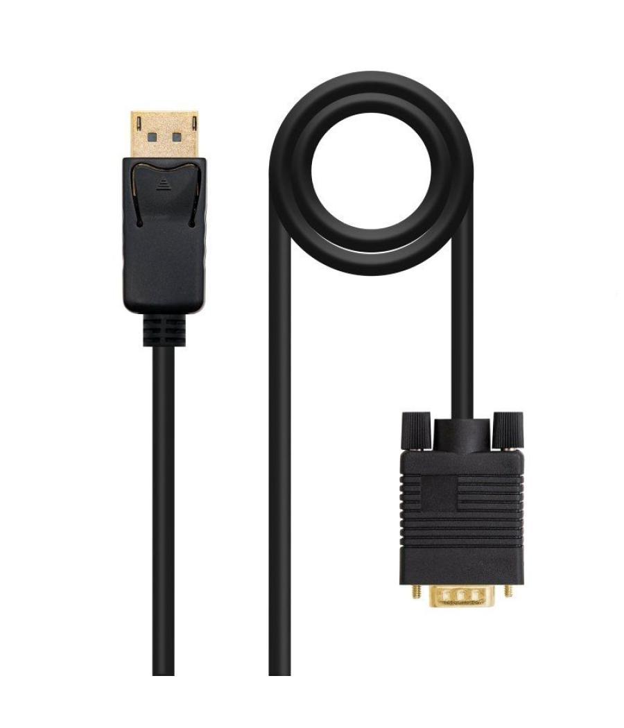 Cable conversor nanocable 10.15.4401/ displayport macho - vga macho/ 1m/ negro