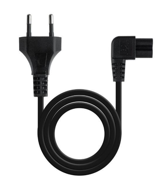 Cable alimentación acodado nanocable 10.22.0503/ cee7/16 macho - c7 hembra/ 3m/ negro
