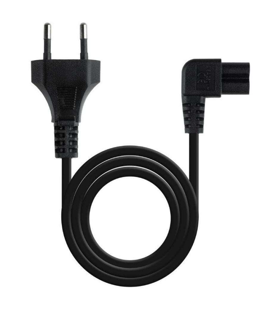 Cable alimentación acodado nanocable 10.22.0503/ cee7/16 macho - c7 hembra/ 3m/ negro
