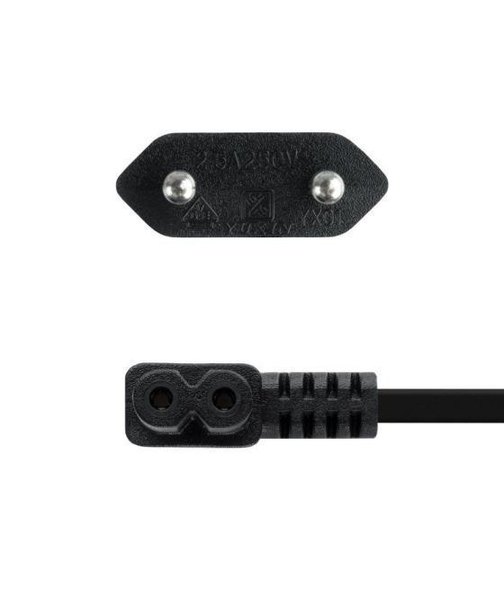 Cable alimentación acodado nanocable 10.22.0503/ cee7/16 macho - c7 hembra/ 3m/ negro