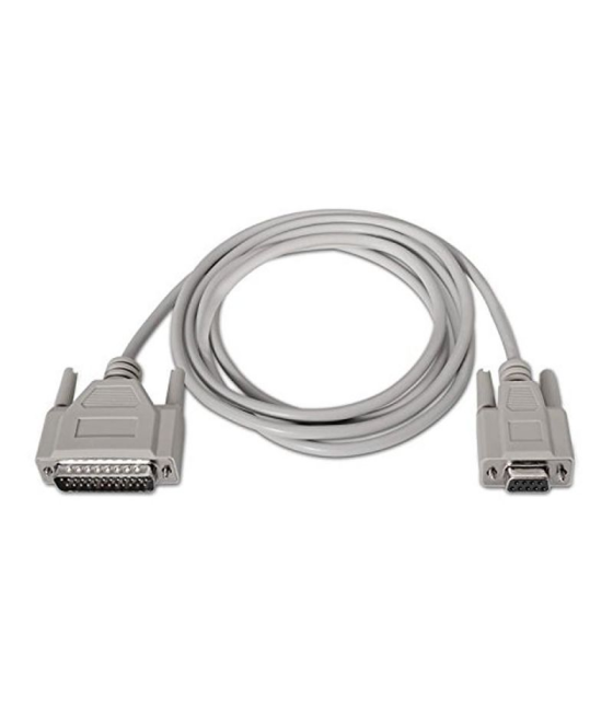 Cable serie null modem nanocable 10.14.0802/ db9 hembra - db25 macho/ 1.8m/ beige