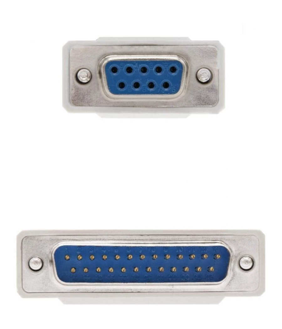Cable serie null modem nanocable 10.14.0802/ db9 hembra - db25 macho/ 1.8m/ beige