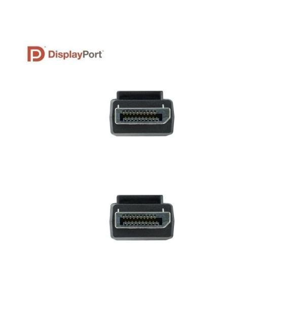 Cable displayport 1.4 8k nanocable 10.15.2500/ displayport macho - displayport macho/ 50cm/ certificado/ negro