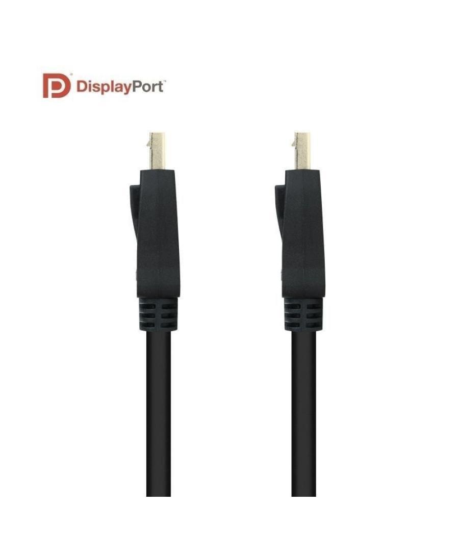 Cable displayport 1.4 8k nanocable 10.15.2500/ displayport macho - displayport macho/ 50cm/ certificado/ negro