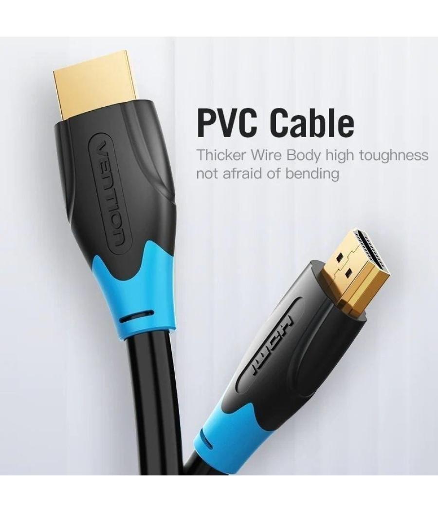 Cable hdmi 2.0 4k vention aacbm/ hdmi macho - hdmi macho/ 12m/ negro