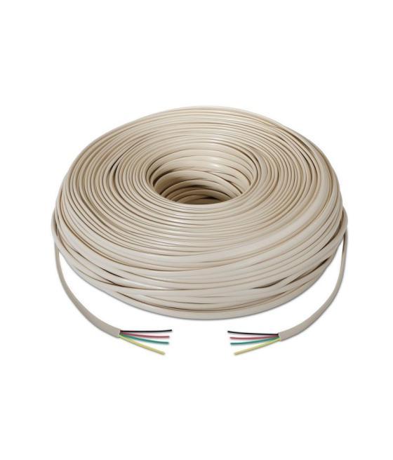 Bobina de cable de teléfono aisens a143-0321 4c/ 100m/ beige