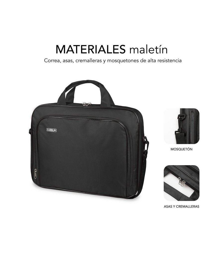 Maletín subblim oxford para portátiles hasta 12.5'/ negro - Imagen 3