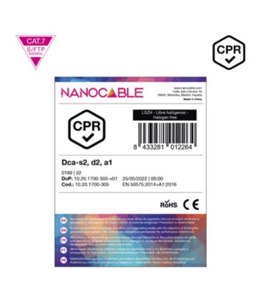 Bobina de cable sftp pimf awg23 nanocable 10.20.1700-305 cat.7/ 305m/ naranja