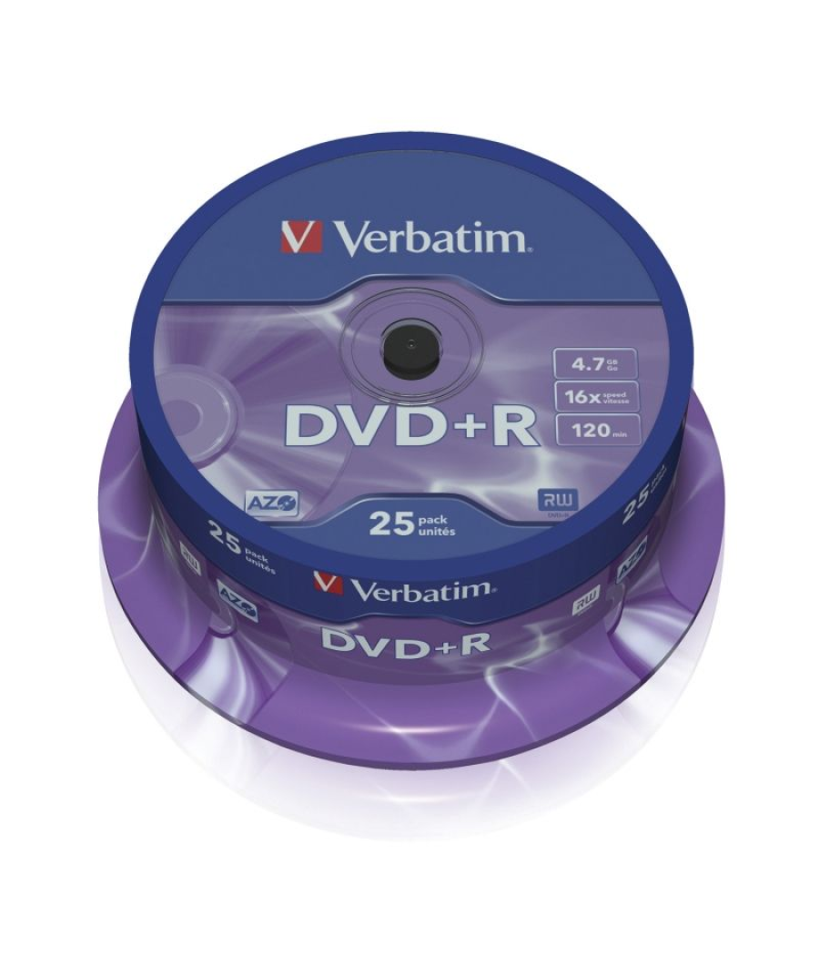 Dvd+r verbatim advanced azo 16x/ tarrina-25uds