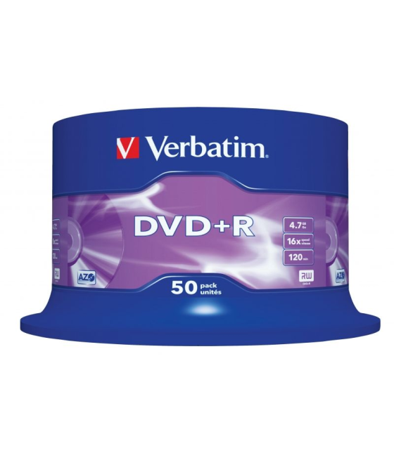 Dvd+r verbatim advanced azo 16x/ tarrina-50uds