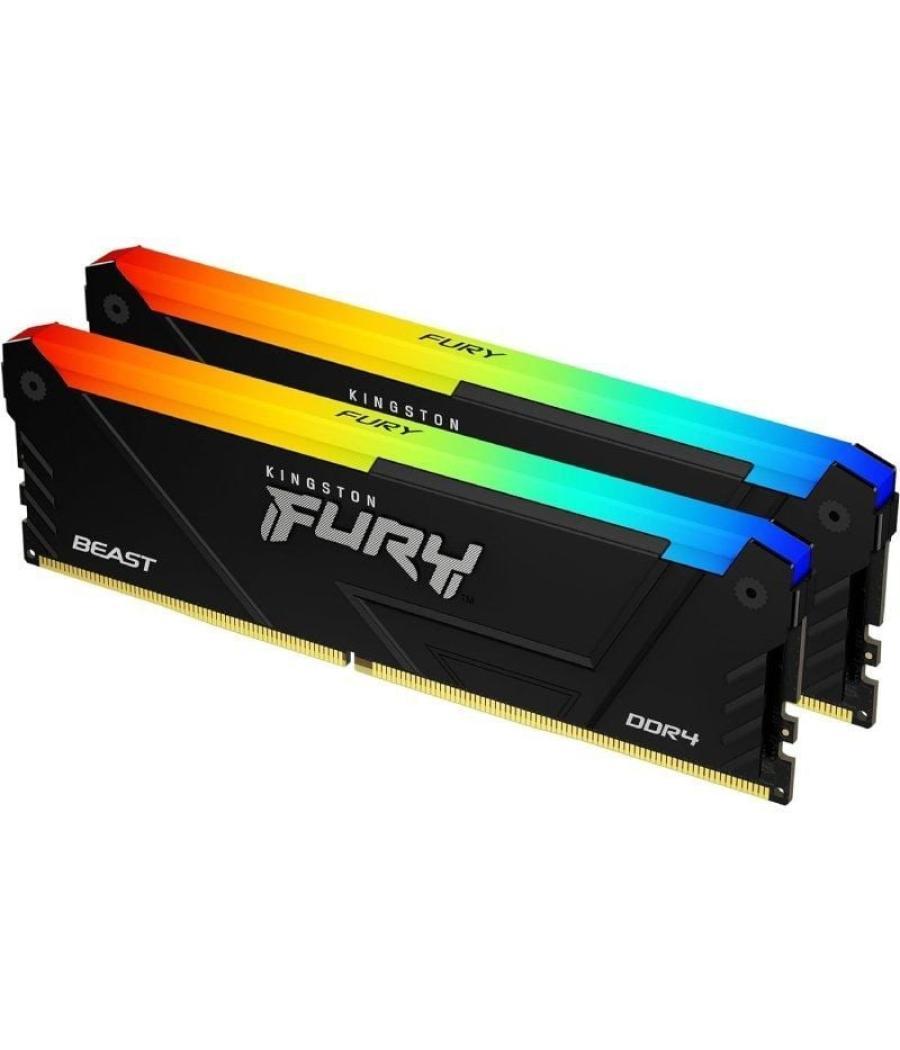 Memoria ram kingston fury beast rgb 2 x 16gb/ ddr4/ 3200mhz/ 1.35v/ cl16/ dimm