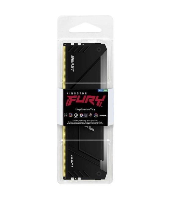 Memoria ram kingston fury beast rgb 16gb/ ddr4/ 3200mhz/ 1.35v/ cl16/ dimm