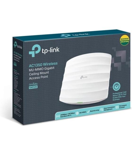 Punto de acceso inalámbrico tp-link eap225 poe 1317mbps/ 2.4ghz 5ghz/ antenas de 5dbi/ wifi 802.11ac/n/b/g