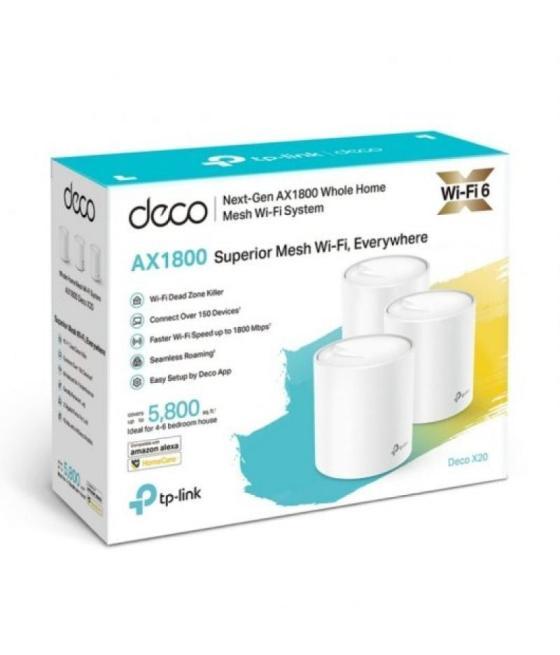 Sistema mesh tp-link deco x20 1800mbps/ 2.4ghz 5ghz/ pack de 3