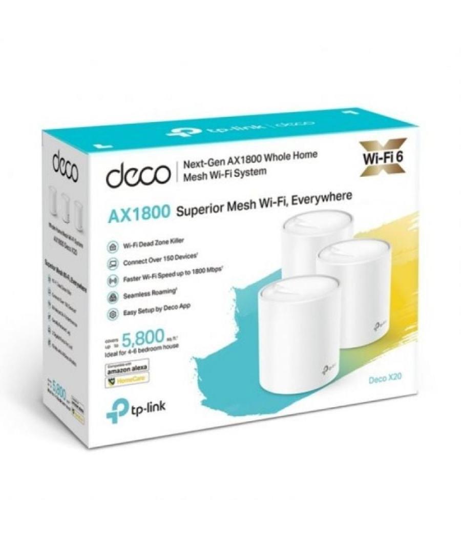Sistema mesh tp-link deco x20 1800mbps/ 2.4ghz 5ghz/ pack de 3