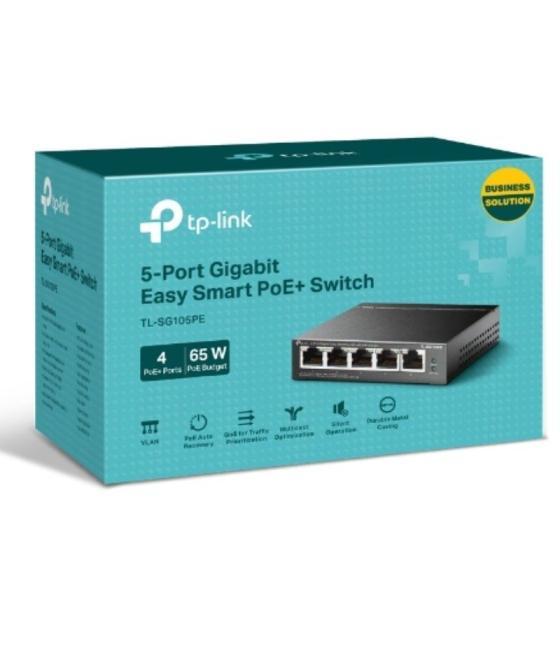 Switch tp-link tl-sg105pe 5 puertos/ rj-45 10/100/1000 poe