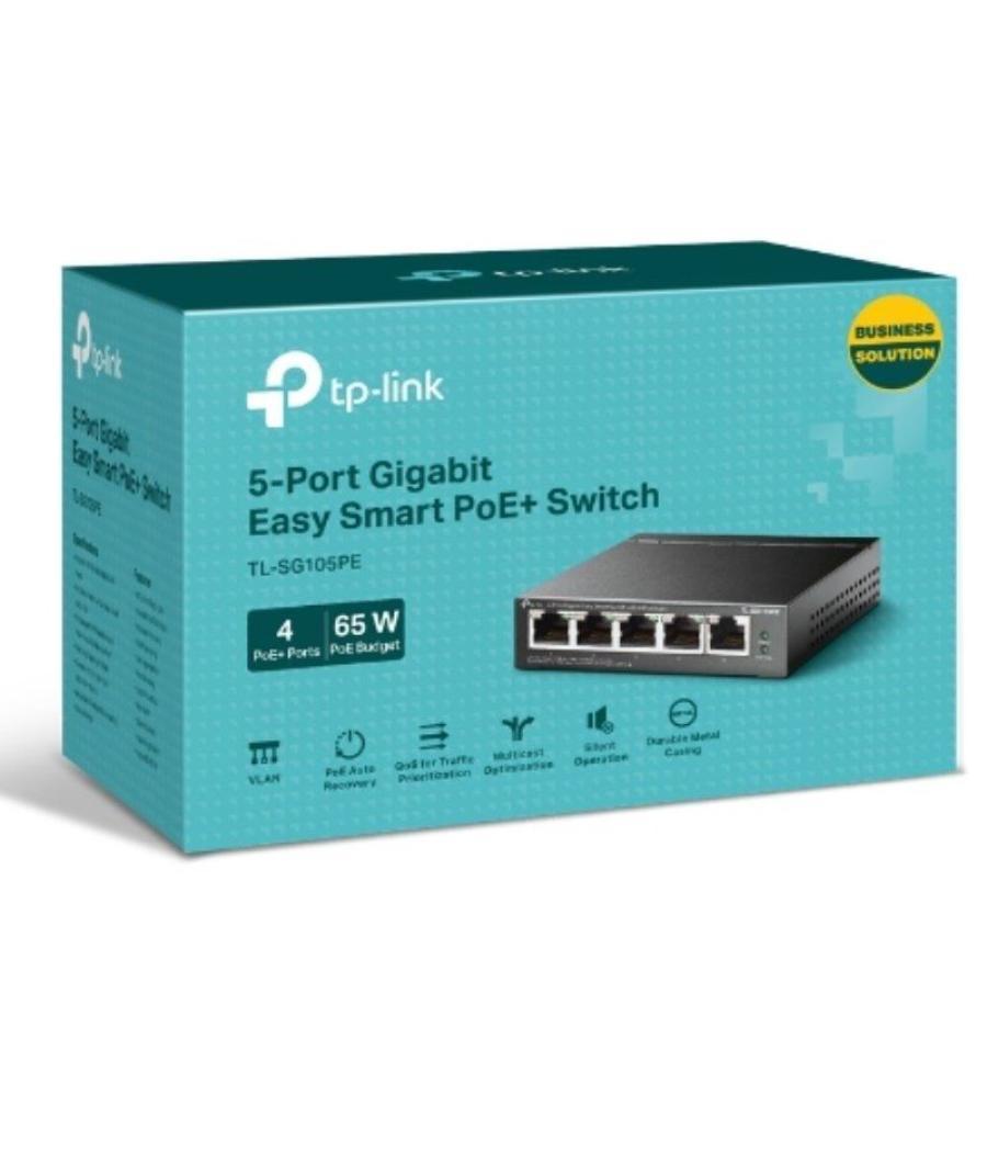 Switch tp-link tl-sg105pe 5 puertos/ rj-45 10/100/1000 poe