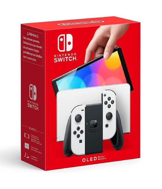 Nintendo switch versión oled blanca/ incluye base/ 2 mandos joy-con