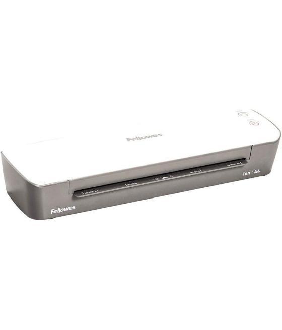 Plastificadora fellowes ion a4 4560001/ hasta a4 y 80-125 micras/ blanca y gris