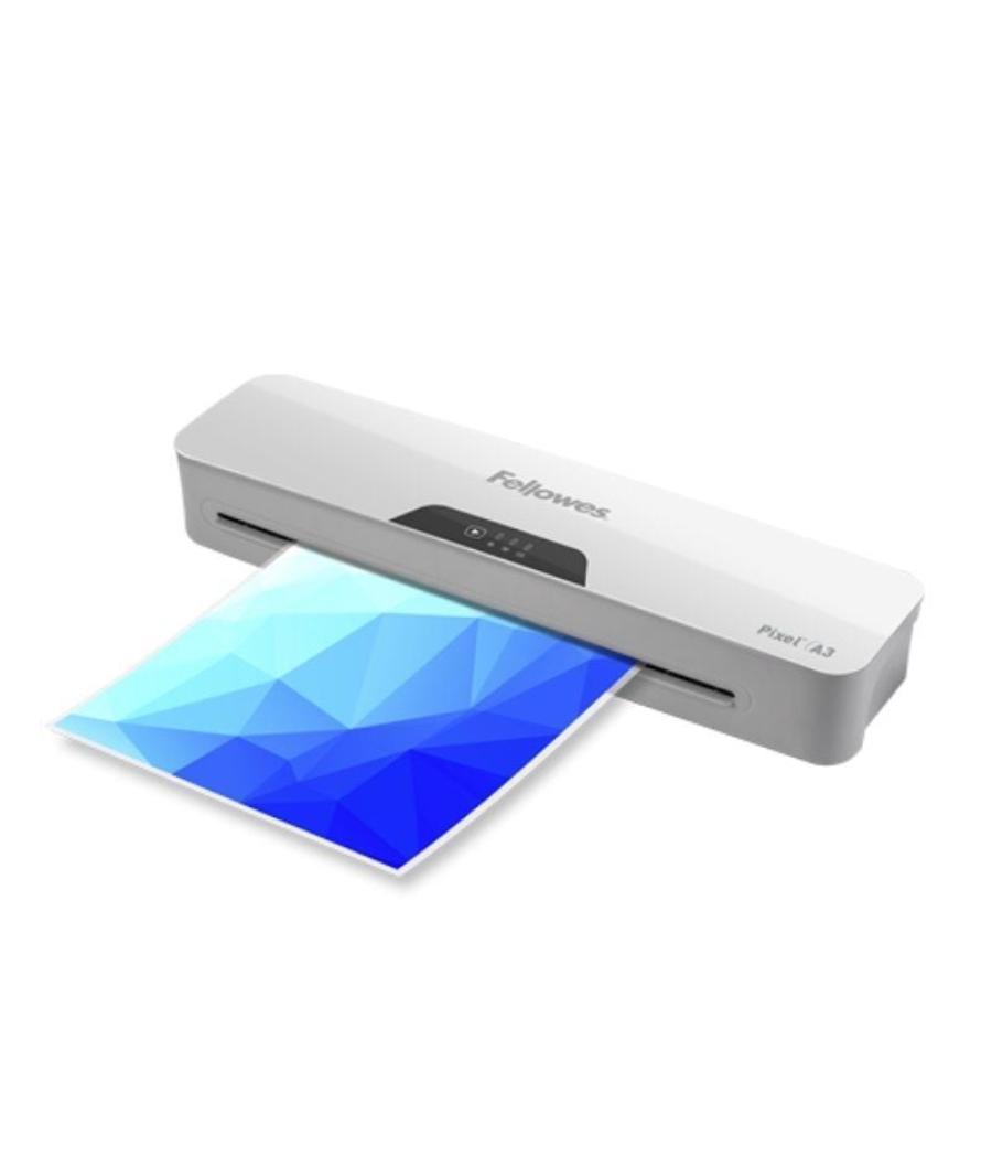 Plastificadora fellowes pixel a3/ hasta a3 y 125 micras/ blanca y gris