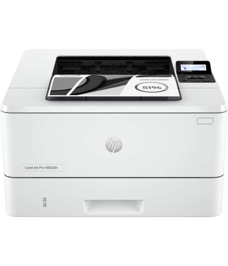 Impresora láser monocromo hp laserjet pro 4002dn/ dúplex/ blanca