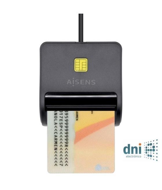 Lector de dni aisens ascr-sn01-bk/ negro