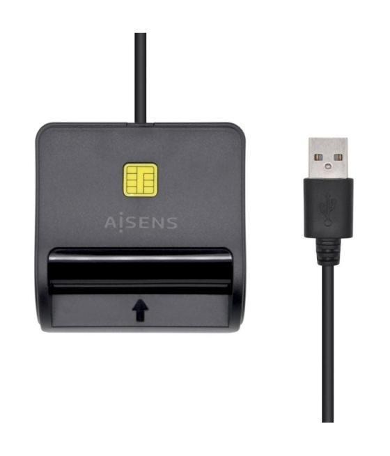 Lector de dni y tarjetas aisens ascr-sn02sd-bk/ negro