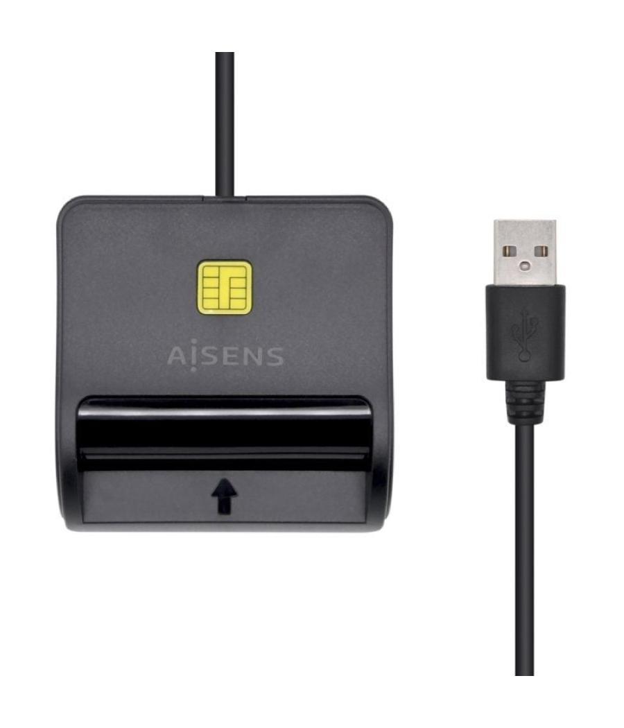 Lector de dni y tarjetas aisens ascr-sn02sd-bk/ negro