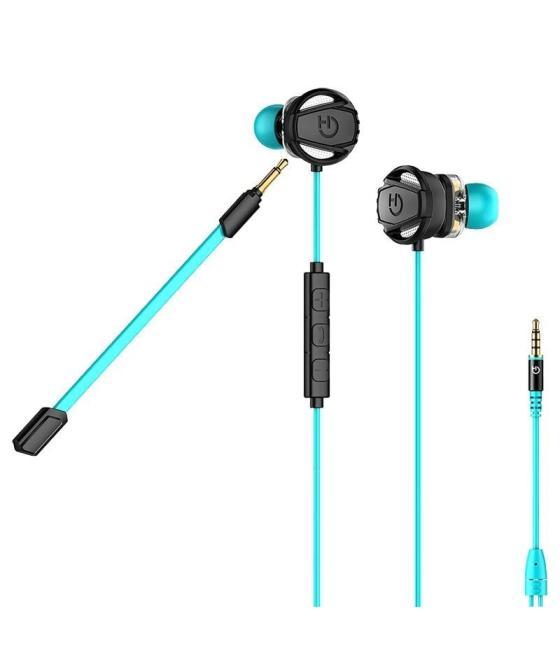 Auriculares gaming con micrófono hiditec taiko/ jack 3.5/ azules