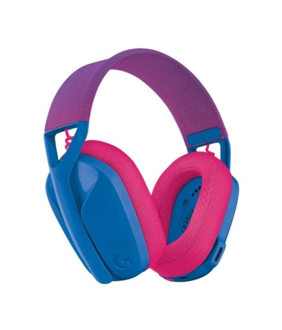 Auriculares gaming inalámbrico con micrófono logitech g435/ bluetooth/ azul y frambuesa