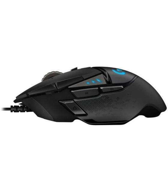 Ratón gaming logitech g502 hero/ hasta 25600 dpi/ negro