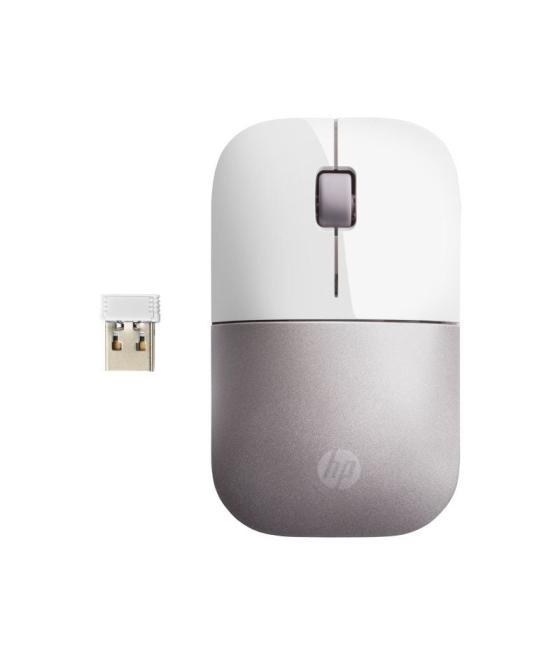 Ratón inalámbrico hp z3700/ hasta 1200 dpi/ blanco y rosa