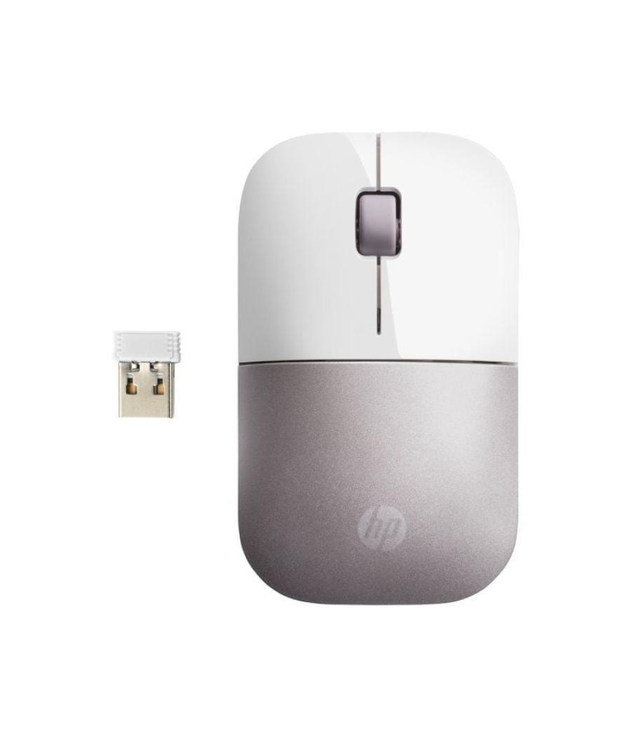 Ratón inalámbrico hp z3700/ hasta 1200 dpi/ blanco y rosa