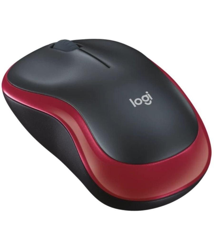 Ratón inalámbrico logitech m185/ hasta 1000 dpi/ rojo