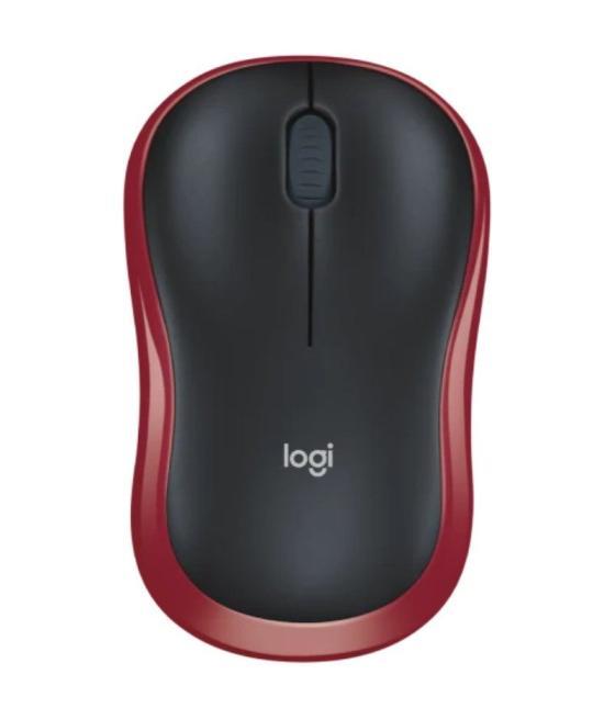 Ratón inalámbrico logitech m185/ hasta 1000 dpi/ rojo