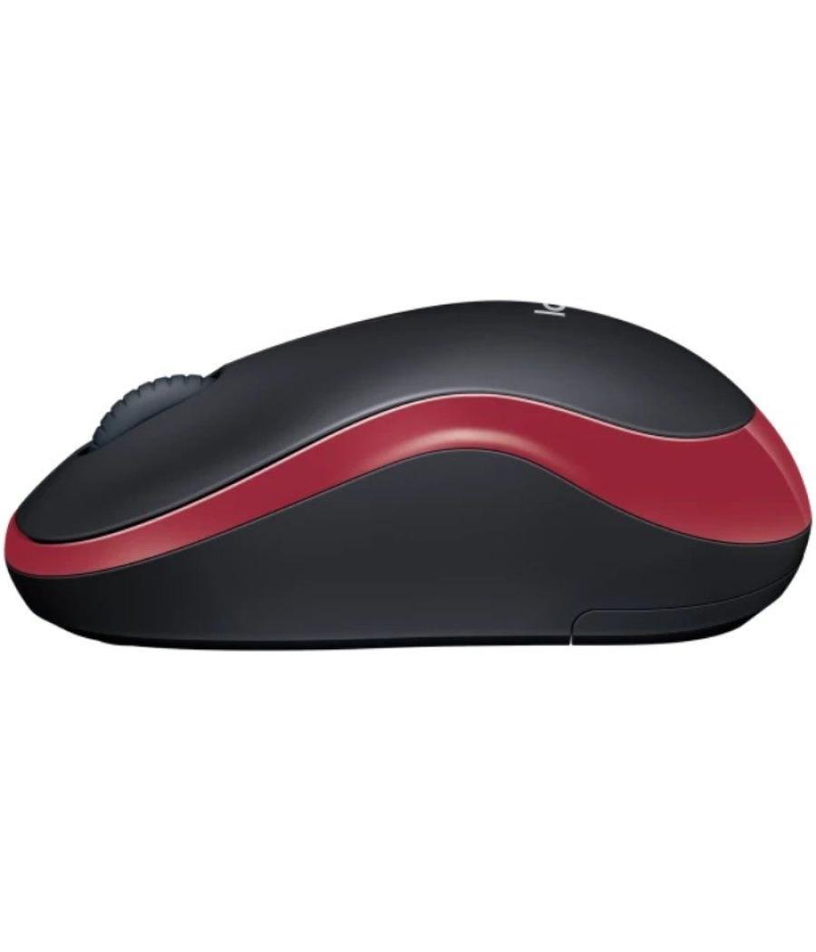 Ratón inalámbrico logitech m185/ hasta 1000 dpi/ rojo