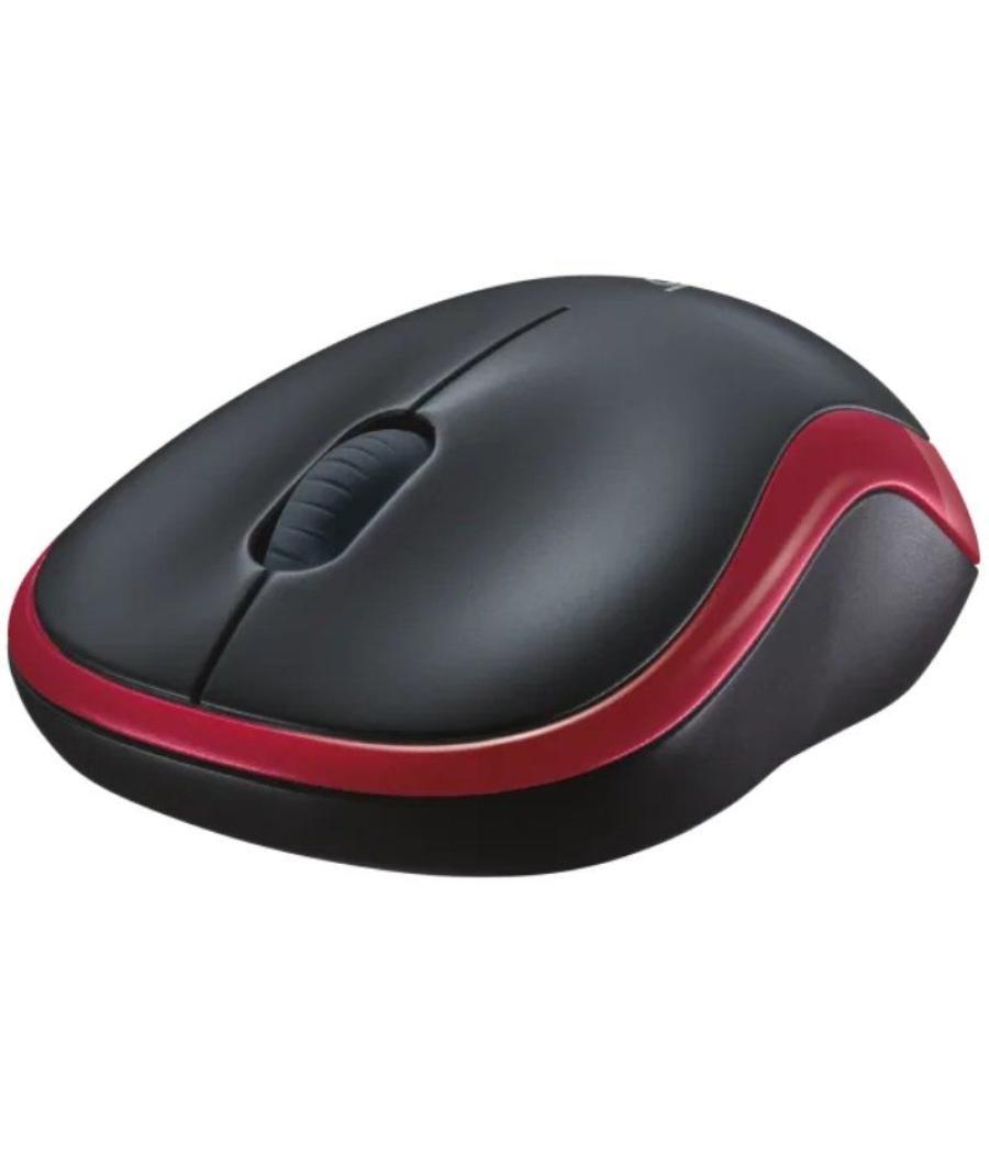 Ratón inalámbrico logitech m185/ hasta 1000 dpi/ rojo