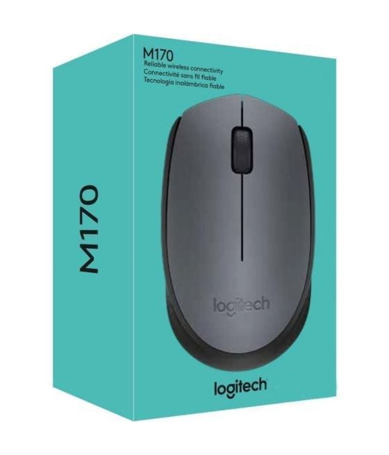 Ratón inalámbrico logitech m170/ hasta 1000 dpi/ gris