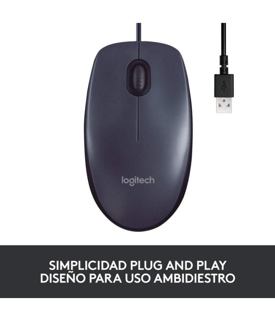 Ratón logitech b100 oem/ hasta 800 dpi