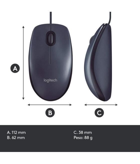 Ratón logitech b100 oem/ hasta 800 dpi