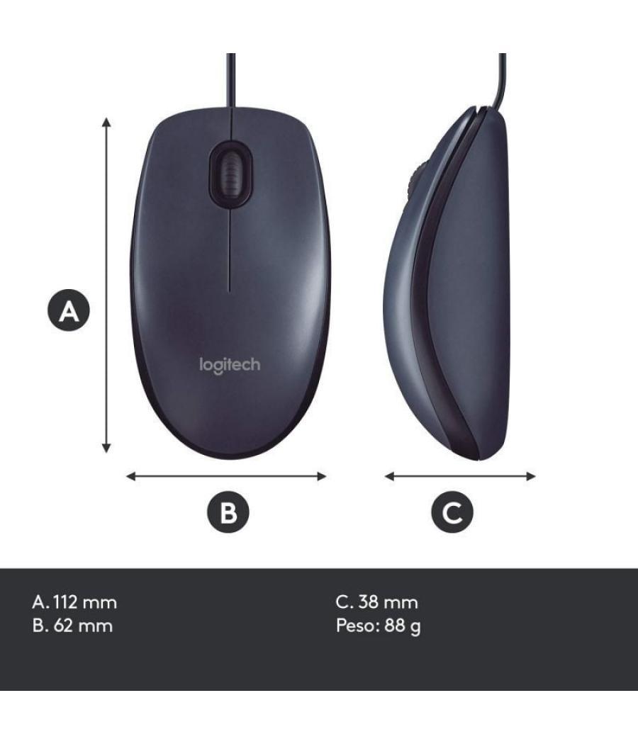 Ratón logitech b100 oem/ hasta 800 dpi