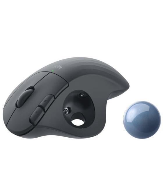 Ratón trackball inalámbrico por bluetooth logitech ergo m575/ hasta 2000 dpi/ grafito