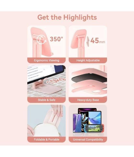 Soporte para smartphone/tablet vention ksgp0/ rosa