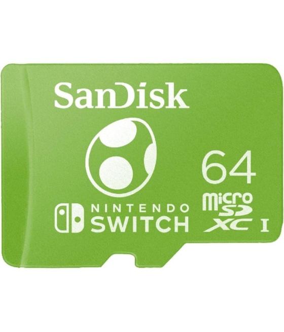 Tarjeta de memoria sandisk nintendo switch 64gb microsd xc uhs-i/ clase 10/ 100mbs