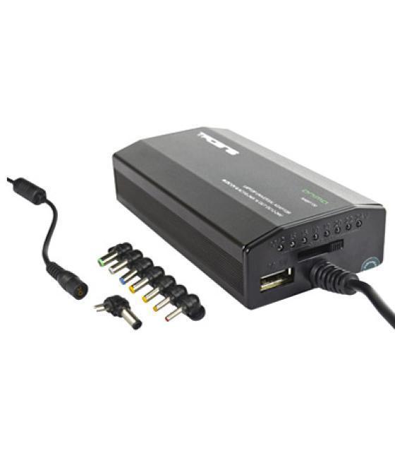 Cargador universal de portatil tacens anima anbp100 100w 8 tips aluminio puerto usb 5v