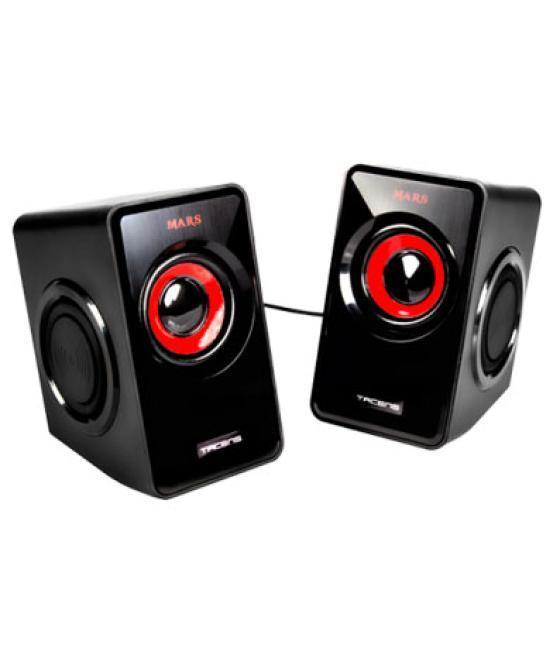 Altavoces 2.0 mars gaming ms1 10w rms vibro-subwoofer color negro y rojo