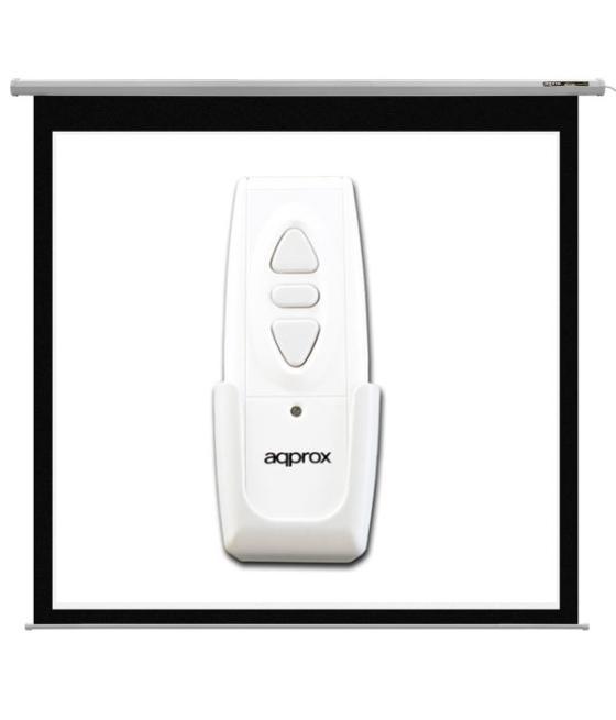 Pantalla mural electrica approx (111) 200x200 proyector techo/pared - tela blanco mate y trasera negra opaca