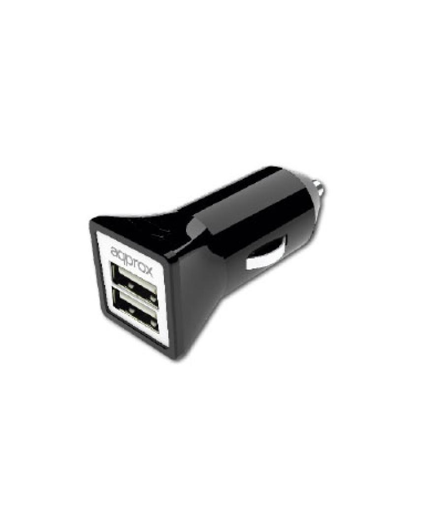 Cargador de coche approx 2 usb 5v/3,1 ah color negro appusbcar31b